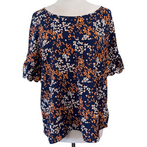 Women's Michael Kors Blouse, Size L, Navy Floral